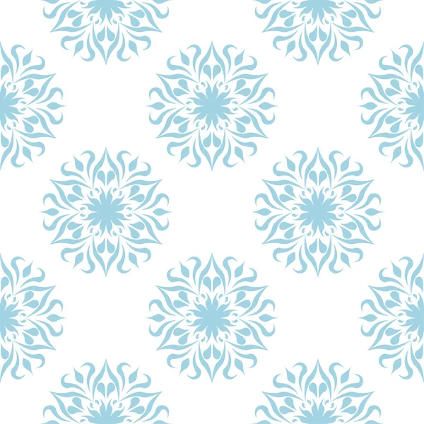 Beyaz Zemin Üzerine Mavi Çiçek Seamless Modeli Tekstil Duvar Kağıtları — Stok Vektör