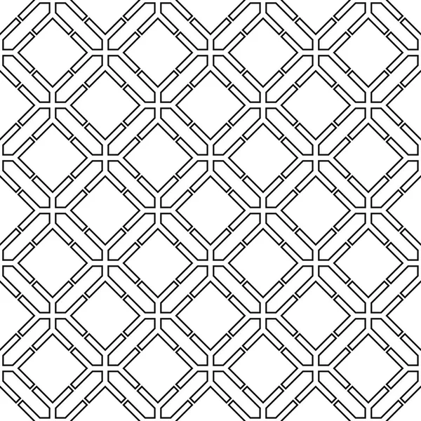 Beyaz arka planda siyah geometrik süsleme. Web, Tekstil ve duvar kağıtları için seamless modeli