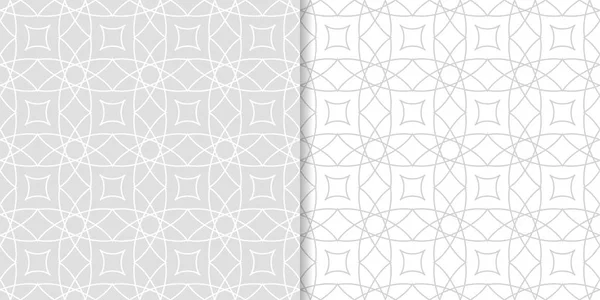 Işık gri geometrik süsler. Web, Tekstil ve duvar kağıtları için dikişsiz desen seti