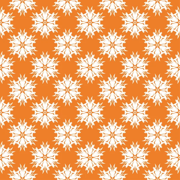 Beyaz çiçek süsleme portakal. Tekstil ve duvar kağıtları için seamless modeli