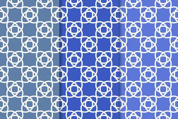 Web, Tekstil ve duvar kağıtları için geometrik Dikişsiz desen mavi seti