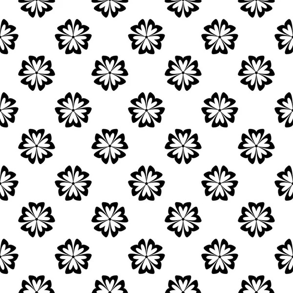 Kesintisiz beyaz zemin üzerine siyah çiçek süsleme. Tekstil ve duvar kağıtları için seamless modeli