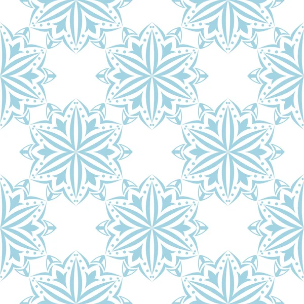 Beyaz zemin üzerine mavi çiçek süsleme. Tekstil ve duvar kağıtları için seamless modeli