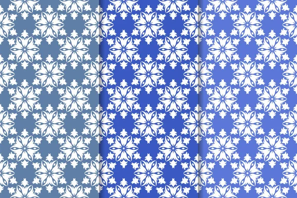Çiçek desenleri kümesi. Mavi dikey Dikişsiz desen. Duvar kağıdı arka plan
