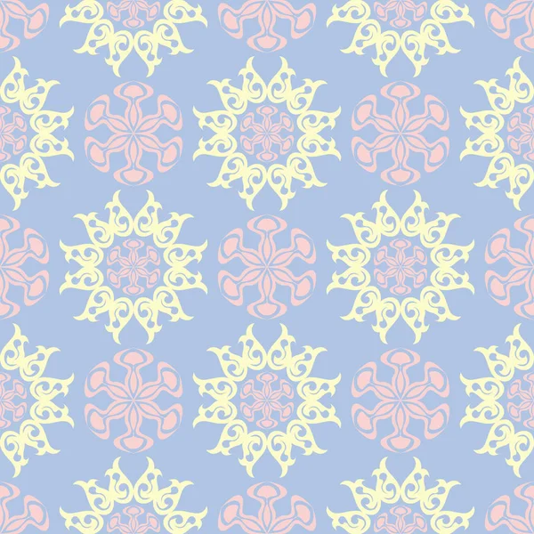 Blassblauer Nahtloser Hintergrund Blumenmuster Für Tapeten Textilien Und Stoffe — Stockvektor