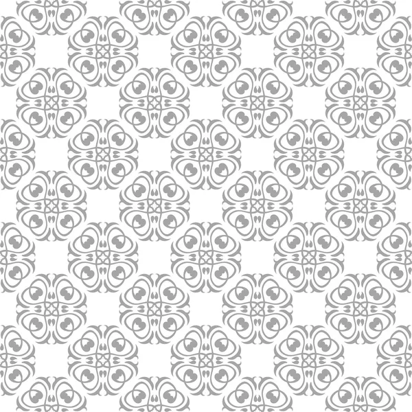 Beyaz arka plan üzerine açık gri çiçek süsleme. Tekstil ve duvar kağıtları için seamless modeli