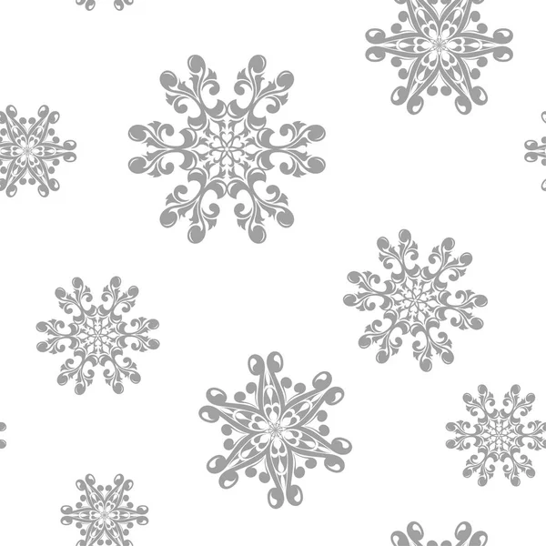 Beyaz arka plan üzerine açık gri çiçek süsleme. Tekstil ve duvar kağıtları için seamless modeli