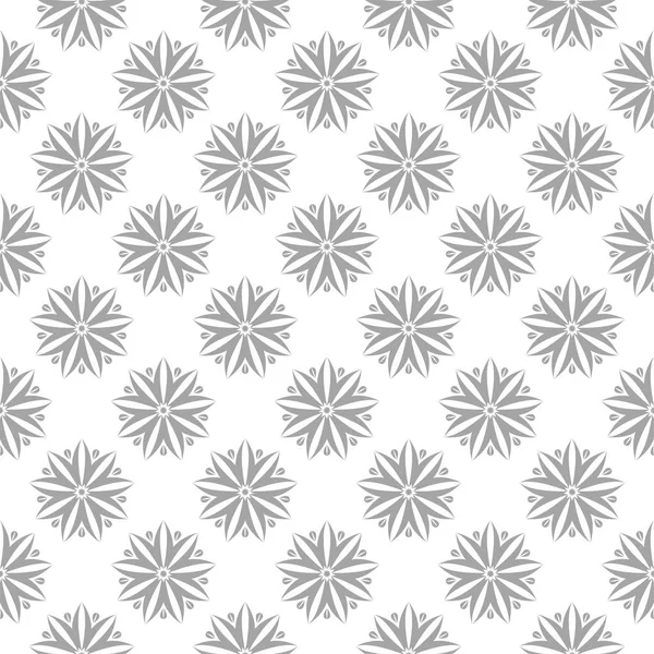 Beyaz arka plan üzerine açık gri çiçek süsleme. Tekstil ve duvar kağıtları için seamless modeli
