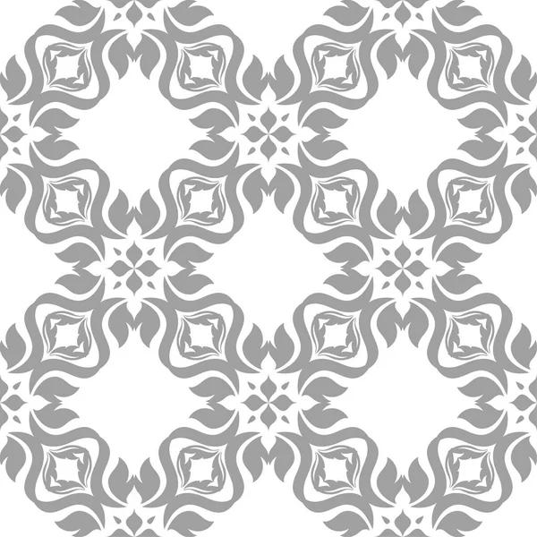 Adorno Floral Gris Claro Sobre Blanco Patrón Sin Costuras Para — Vector de stock