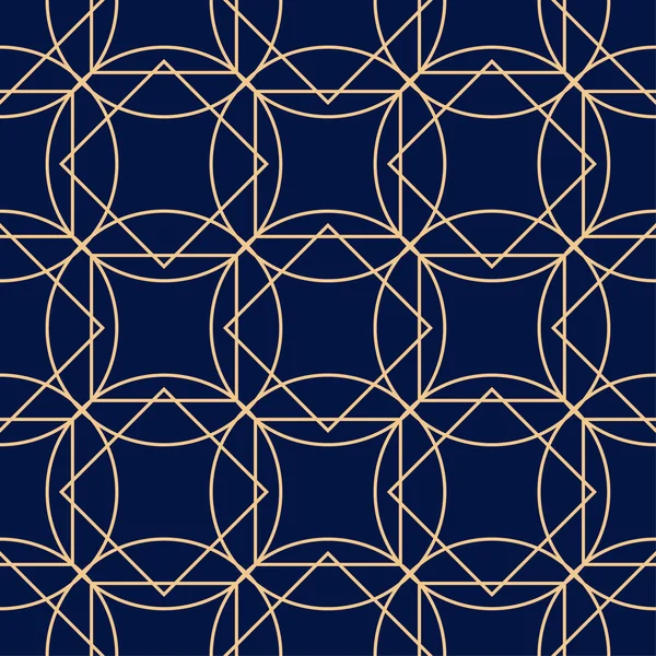 Altın mavi geometrik süsleme. Web, Tekstil ve duvar kağıtları için seamless modeli