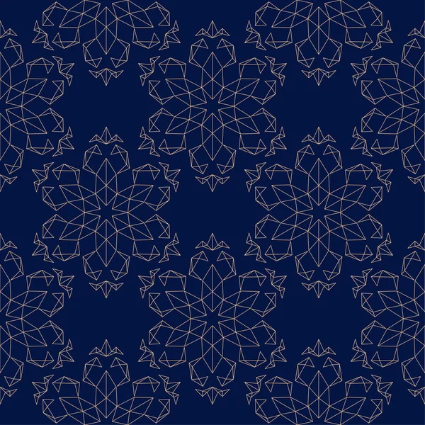 Altın mavi çiçek seamless modeli