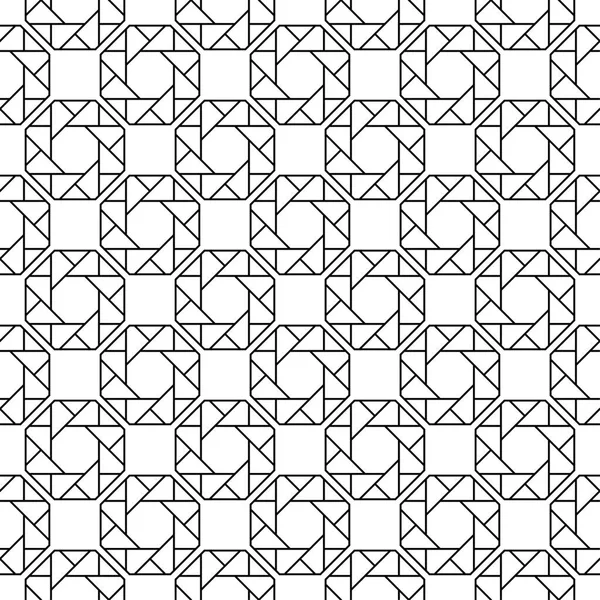 Beyaz arka planda siyah geometrik süsleme. Web, Tekstil ve duvar kağıtları için seamless modeli