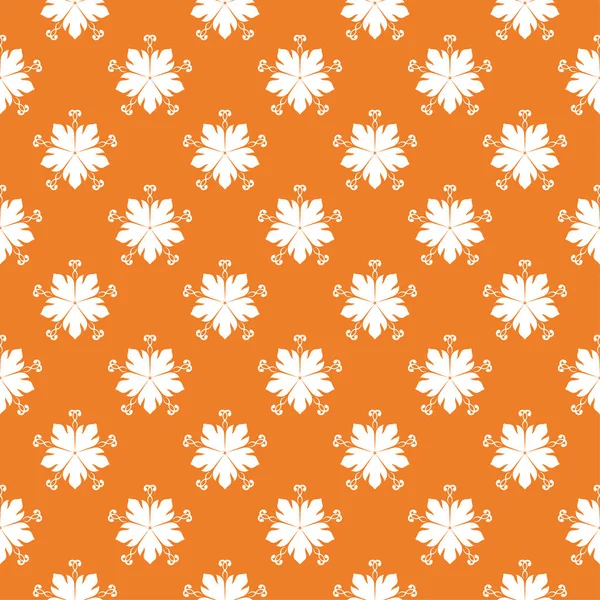 Beyaz çiçek süsleme portakal. Tekstil ve duvar kağıtları için seamless modeli
