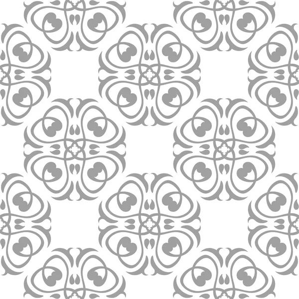 Beyaz arka plan üzerine açık gri çiçek süsleme. Tekstil ve duvar kağıtları için seamless modeli