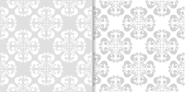 Işık gri çiçek süsler. Tekstil ve duvar kağıtları için dikişsiz desen seti