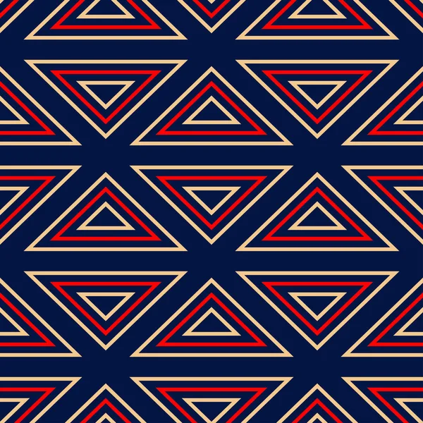 Geometrik mavi sorunsuz arka plan. Kırmızı ve bej renkli desen. Duvar kağıtları ve tekstil tasarım