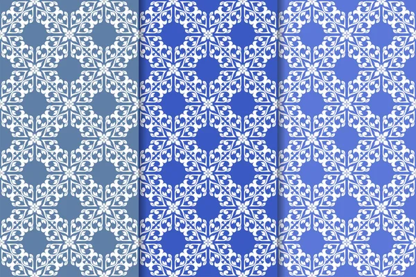 Çiçek süsler kümesi. Mavi dikey Dikişsiz desen. Duvar kağıdı arka plan