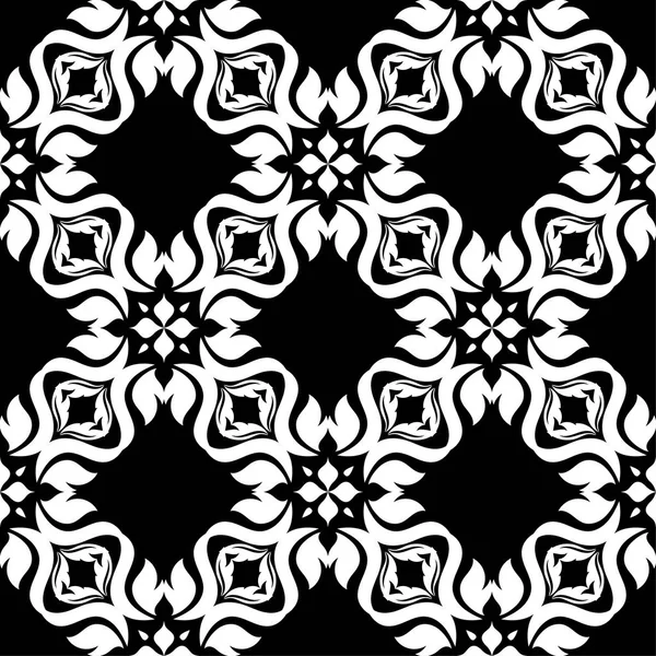 Siyah arka plan üzerine beyaz çiçekler. Tekstil ve duvar kağıtları için süs seamless modeli