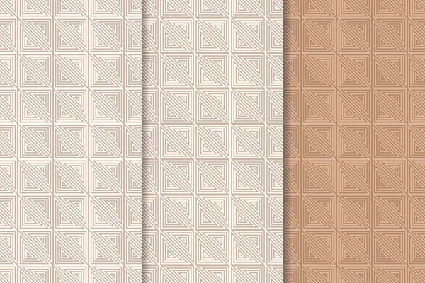 Web, Tekstil ve duvar kağıtları için dikişsiz desen kahverengi ve beyaz geometrik dizi