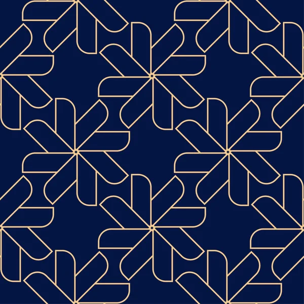 Altın mavi geometrik süsleme. Web, Tekstil ve duvar kağıtları için seamless modeli