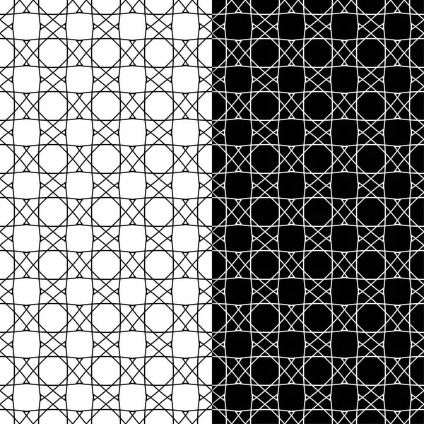 Siyah ve beyaz geometrik süsler. Web, Tekstil ve duvar kağıtları için dikişsiz desen seti