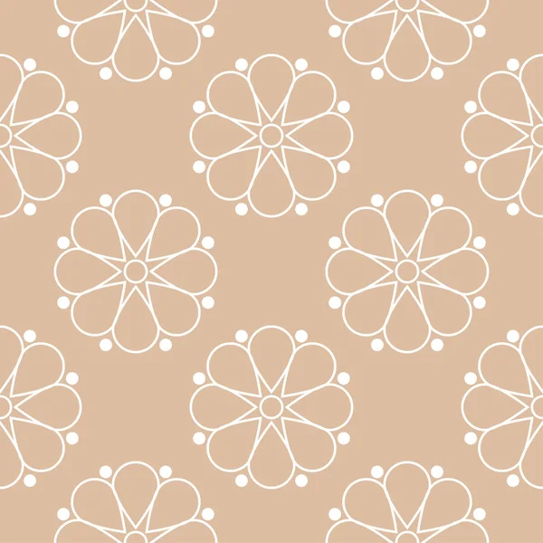 Bej ve beyaz çiçek süsleme. Tekstil ve duvar kağıtları için seamless modeli