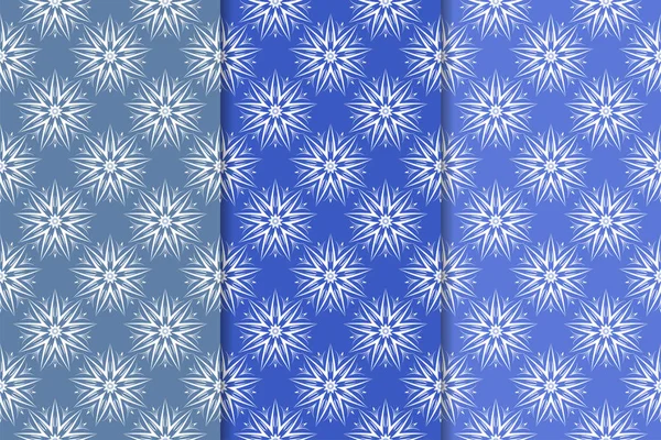 Mavi çiçekli süs tasarım kümesi. Duvar kağıtları ve kumaşlar için dikey Dikişsiz desen