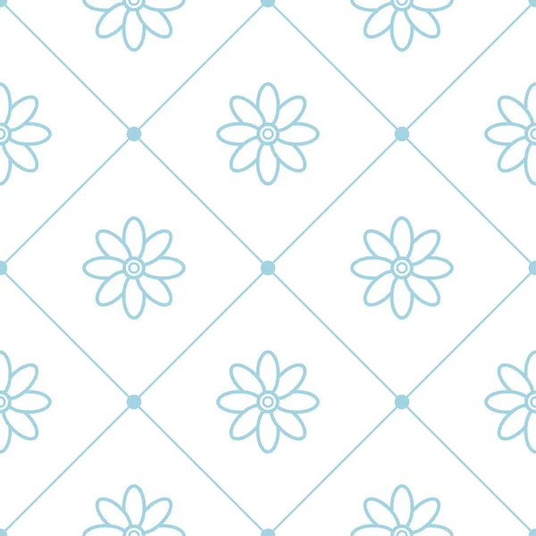 Ornement Floral Bleu Sur Fond Blanc Modèle Sans Couture Pour — Image vectorielle