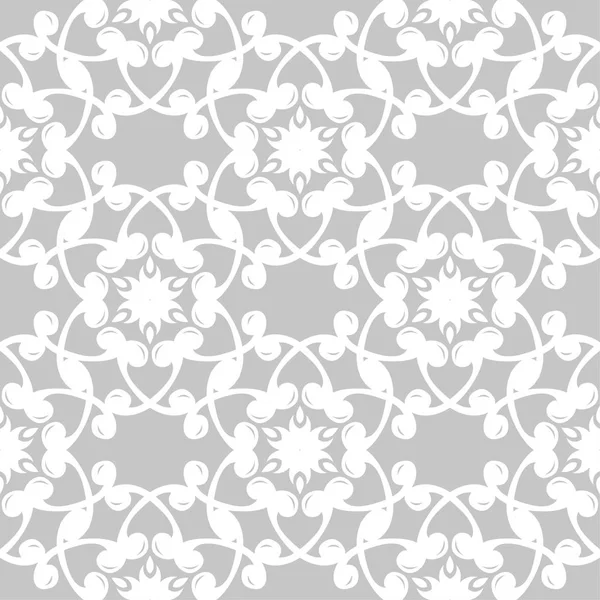 Gri arka plan üzerinde beyaz çiçek süsleme. Tekstil ve duvar kağıtları için seamless modeli