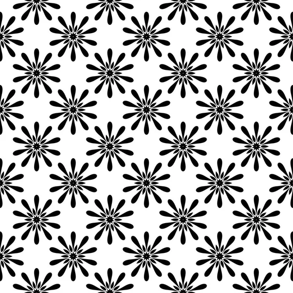 Beyaz arka planda siyah çiçek tasarım. Tekstil ve duvar kağıtları için seamless modeli