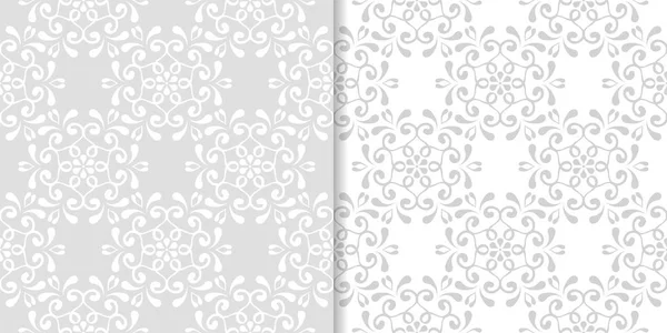 Işık gri çiçek arka planlar. Tekstil ve duvar kağıtları için dikişsiz desen seti