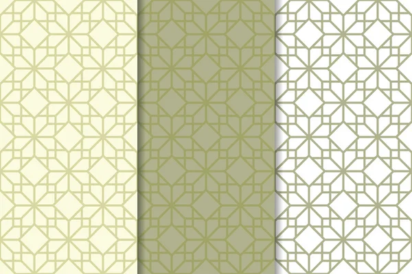Web, Tekstil ve duvar kağıtları için dikey Dikişsiz desen zeytin yeşil ve beyaz geometrik dizi