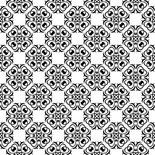 Beyaz arka planda siyah çiçek süsleme. Tekstil ve duvar kağıtları için seamless modeli