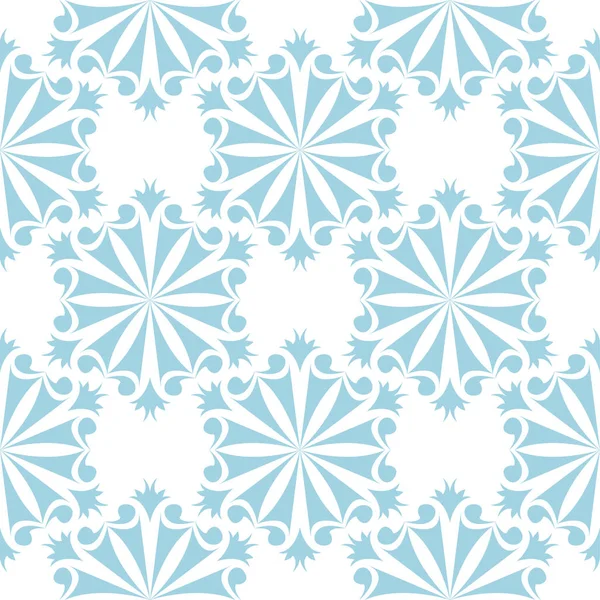 Blauer Blumenschmuck Auf Weißem Hintergrund Nahtloses Muster Für Textilien Und — Stockvektor