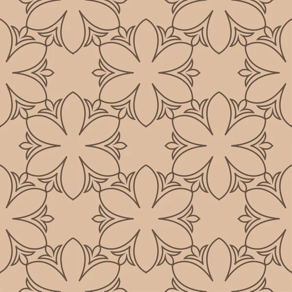 Braunes Blumenmuster Auf Beigem Hintergrund Nahtloses Muster Für Textilien Und — Stockvektor