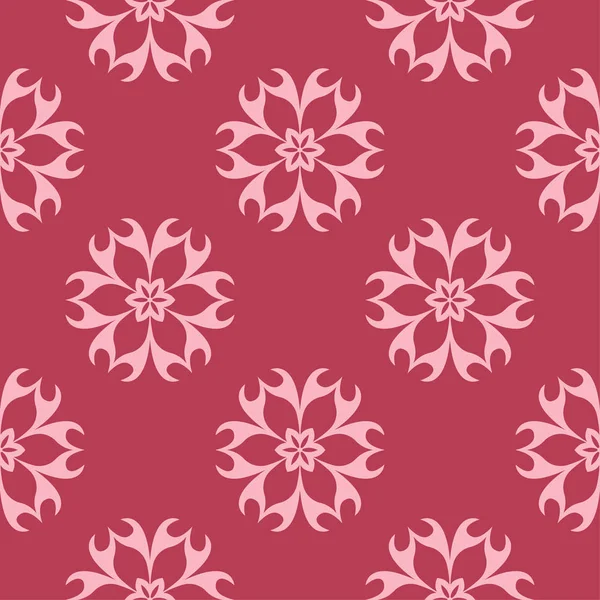 Kırmızı çiçek süsleme. Tekstil ve duvar kağıtları için seamless modeli