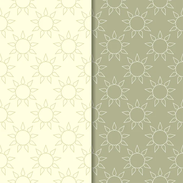 Zeytin yeşili geometrik süsler. Web, Tekstil ve duvar kağıtları için dikişsiz desen seti