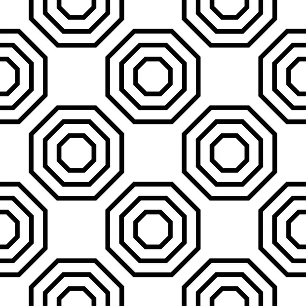 白と黒の白黒の幾何学的なプリントです Web テキスタイルや壁紙のためのシームレスなパターン — ストックベクタ