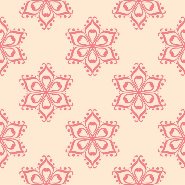 Bej renkli arka plan üzerinde kırmızı çiçekler. Tekstil ve duvar kağıtları için süs seamless modeli