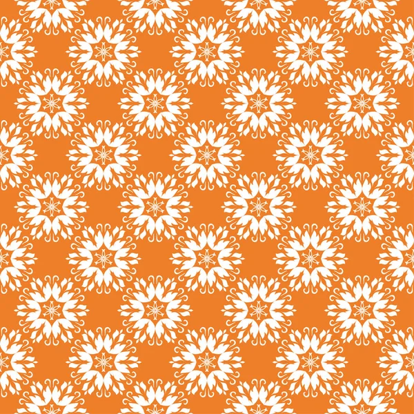 Turuncu ve beyaz çiçek süsleme. Tekstil ve duvar kağıtları için seamless modeli