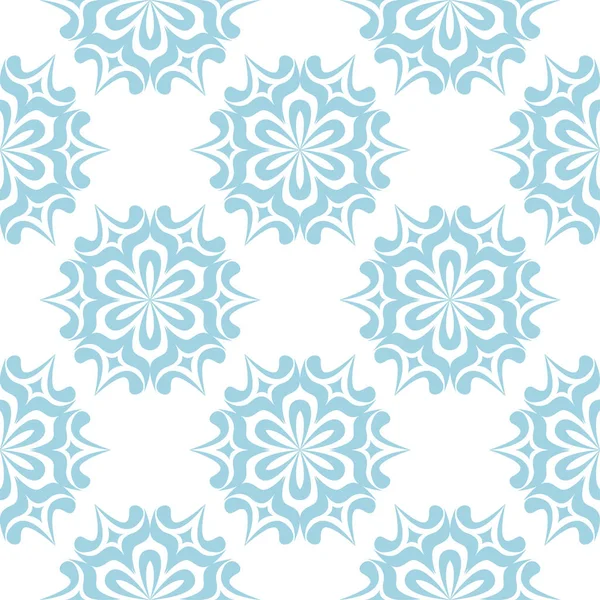 Beyaz zemin üzerine mavi çiçekler. Tekstil ve duvar kağıtları için süs seamless modeli