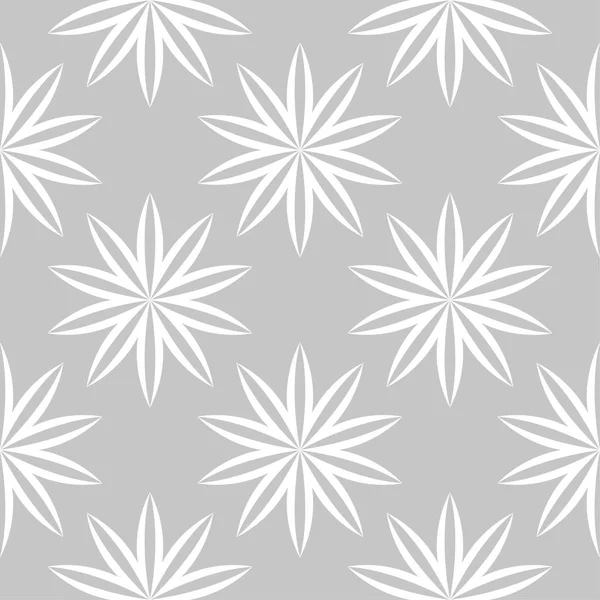 Ornamento Floreale Grigio Bianco Modello Senza Cuciture Tessuti Sfondi — Vettoriale Stock