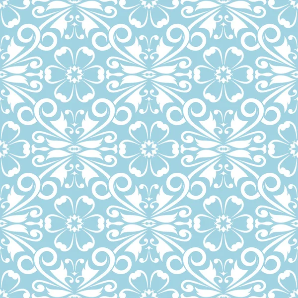 Lacivert zemin üzerine beyaz çiçek süsleme. Tekstil ve duvar kağıtları için seamless modeli