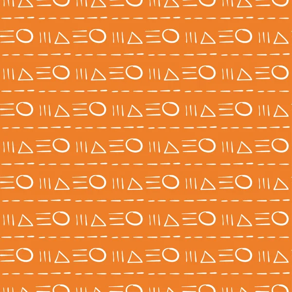Geometrik süsleme. Turuncu ve beyaz seamless modeli web, Tekstil ve duvar kağıtları için