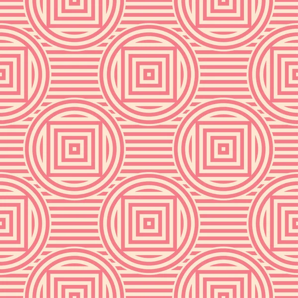 Kırmızı ve bej geometrik süsleme. Web, Tekstil ve duvar kağıtları için seamless modeli