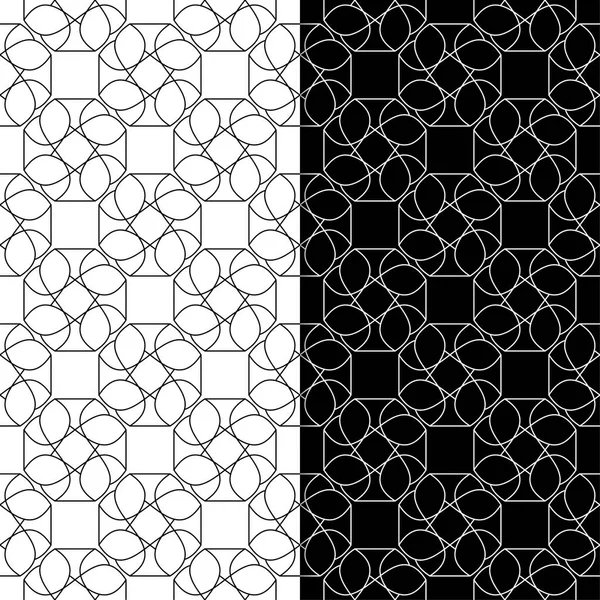 Siyah ve beyaz geometrik süsler. Web, Tekstil ve duvar kağıtları için dikişsiz desen seti