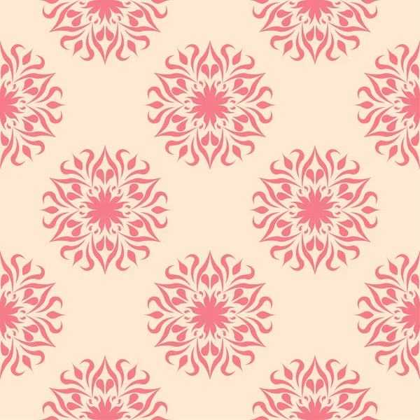 Bej renkli arka plan üzerinde kırmızı çiçek öğeleri. Tekstil ve duvar kağıtları için seamless modeli