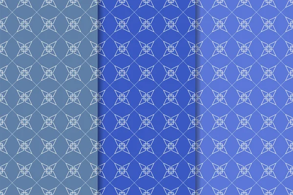 Web, Tekstil ve duvar kağıtları için geometrik Dikişsiz desen mavi seti