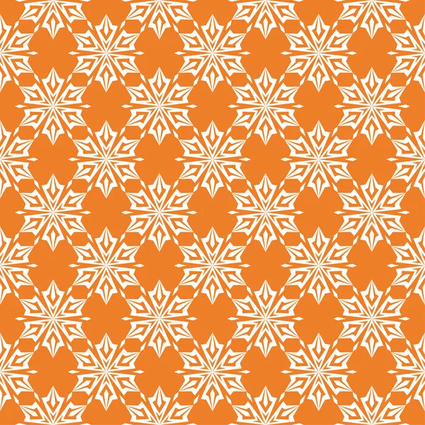 Turuncu zemin üzerine beyaz çiçek süsleme. Tekstil ve duvar kağıtları için seamless modeli