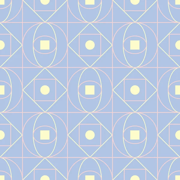 Geometrik seamless modeli. Soluk mavi arka plan bej ve pembe öğeler duvar kağıtları, Tekstil ve kumaş için